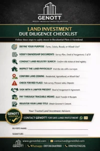 GENOTT LTD - Land Investment Due Diligent Checklist